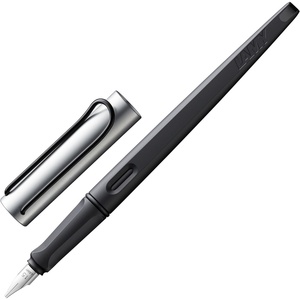 image:imageLamy joy black  calligraphy fountain pen with ergonomic grip amp polished steel nib in line width 15 mm  Calligraphy Fountain Pen with ribbon nib  incl ink cartridge T 10 blueAL