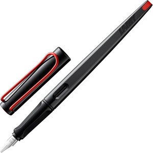image:imageLamy joy black  calligraphy fountain pen with ergonomic grip amp polished steel nib in line width 15 mm  Calligraphy Fountain Pen with ribbon nib  incl ink cartridge T 10 blueblack