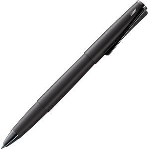 image:imageLamy studio brushed  rollerball pen in elegant metal barrel  with propellershaped clip amp in line width M M 63 rollerball refill in blacklxallblack