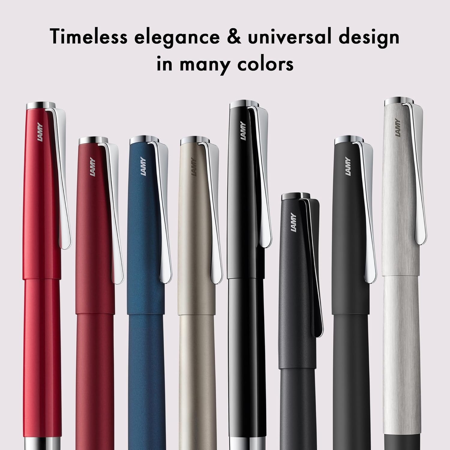 image:imageLamy studio Palladium rollerball pen in elegant metal barrel with propellershaped clip amp in line width M M 63 rollerball refill in blacklxallblack