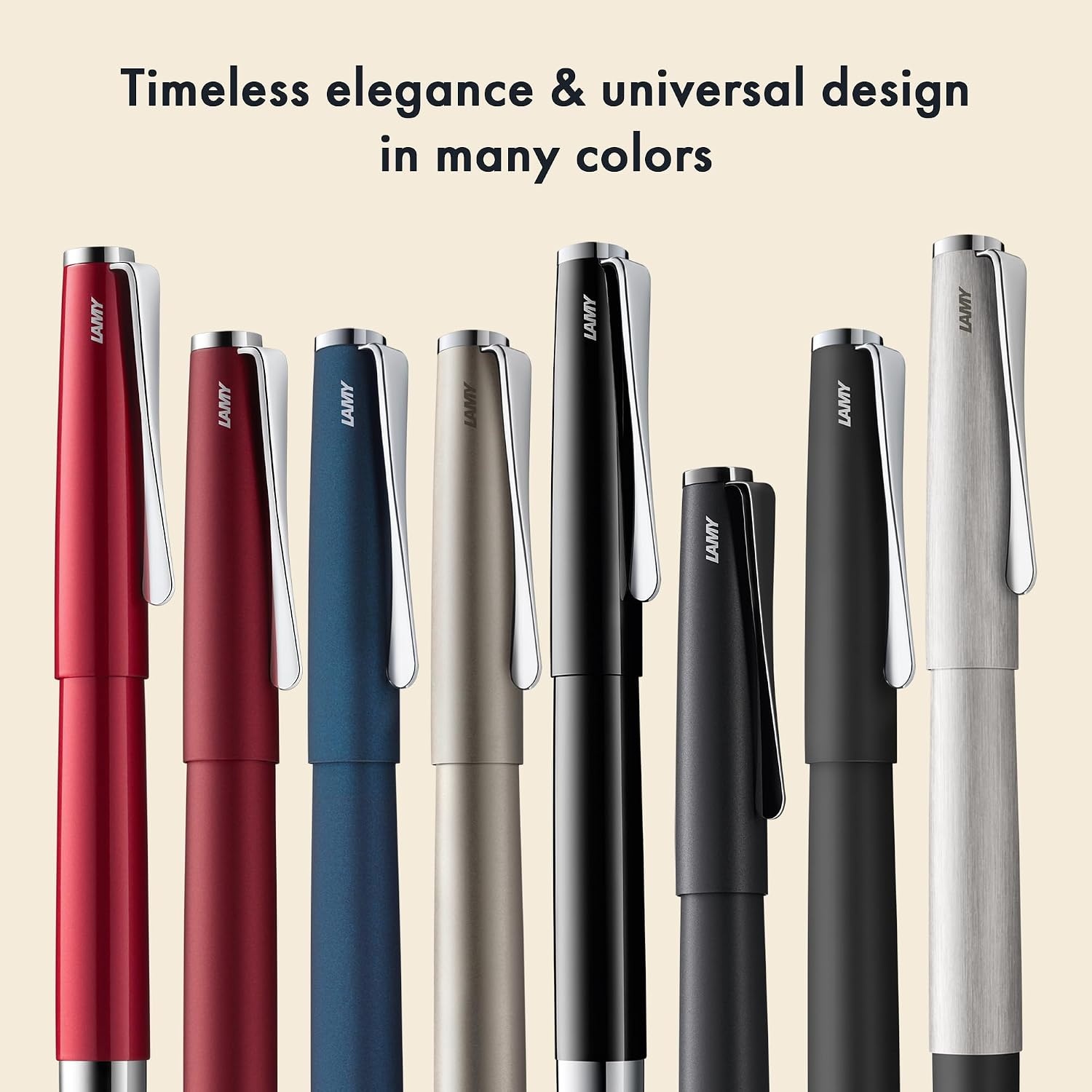 image:imageLamy studio Palladium rollerball pen in elegant metal barrel with propellershaped clip amp in line width M M 63 rollerball refill in blackpianored