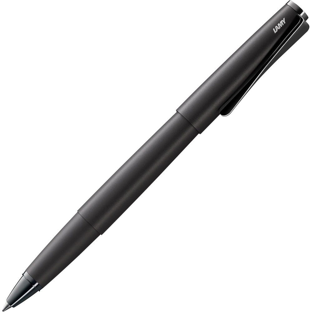 image:imageLamy studio Palladium rollerball pen in elegant metal barrel with propellershaped clip amp in line width M M 63 rollerball refill in blacklxallblack