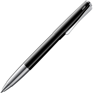 image:imageLamy studio Palladium  rollerball pen in elegant metal barrel  with propellershaped clip amp in line width M M 63 rollerball refill in blackpianoblack
